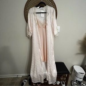 Vintage Christian Dior Pink Slip & Robe Set